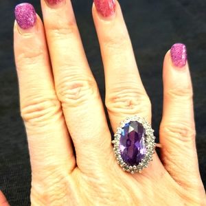 Large Amethyst Cocktail ring